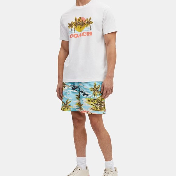 NWT Coach CK396 Hawaiian Print Swim Trunks Size S - Picture 2 of 6